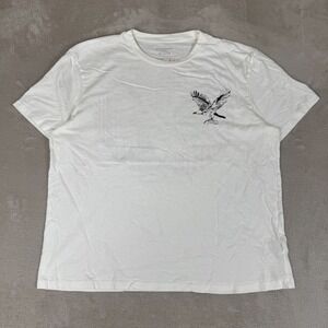AllSaints Sun Bird SS Crew Shirt Mens‎ Large White Preowned Oversized Fit